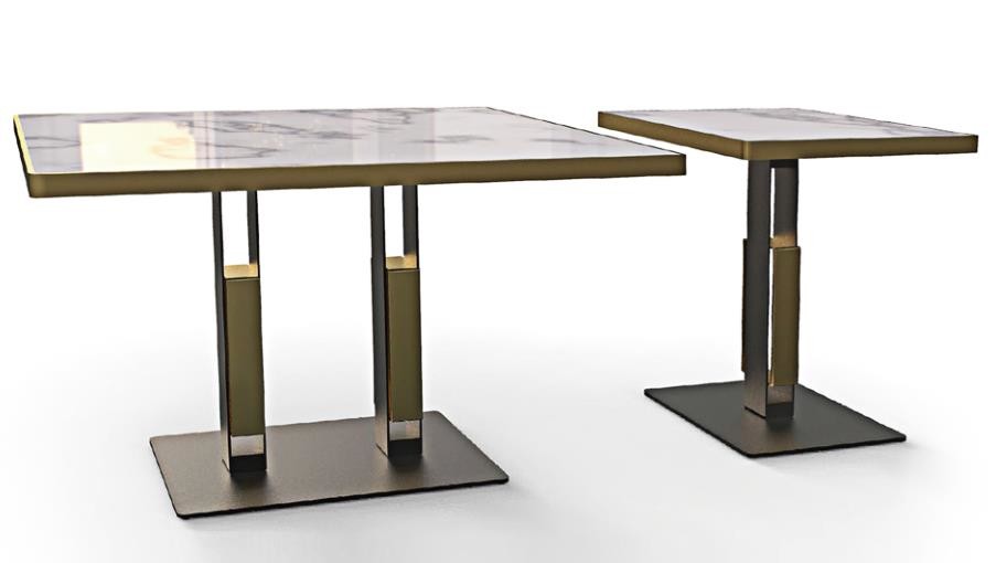 Professional Coffee Table Base Sandy Texture Square Office Table With Pedestal Base