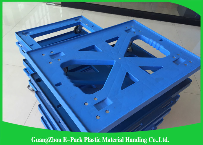 750 * 570 * 175mm Plastic Moving Dolly Pallet Heavy Duty Four Wheel 100% PP