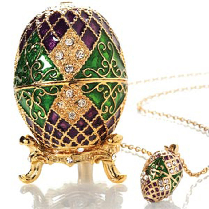 Decorative Earring Ring Trinket Box Holder Box Hand Enamel Easter Egg jewelry box Style Hinged Jewelry for Home Ornament