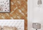 3D Effect Washable Vinyl Wallpaper , Luxurious Golden Leather Pattern Wallpaper