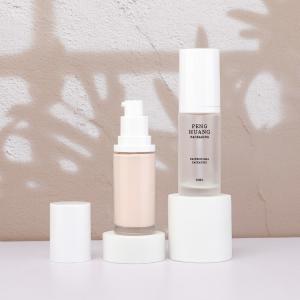 Quality 30ml Liquid Foundation Glass Pump Bottle Cosmetic Package Hot Stamping wholesale