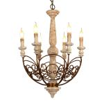 Loft chandelier antique lighting suspension lustre wooden art deco Wooden