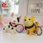 3D Cartoon Promotional Plastic Keychain , Dog Key Ring PVC PU Material