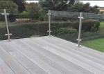 Tempered Glass Stainless Steel Glass Railing Floor - Mounted Brushed Treatment