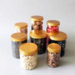 Aluminum Screw Lid Food Storage Jar Dia 55mm Plastic Clear Tea Coffee Sugar