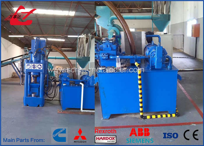 Heavy Duty Scrap Metal Briquetting Machines For Aluminum Copper Chips Sawdust WANSHIDA