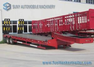Quality Hydraulic Legs red Flatbed Semi Trailer , 30 T 40 T dual axle trailer wholesale