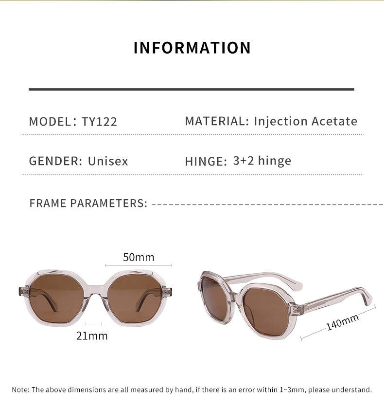 Women'S Round Acetate Sunglasses Polarized Customize Logo Anti Glare