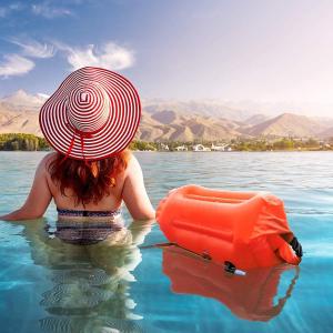 Quality 28L Triathlon Swimming Buoy 190T Nylon Inflatable Float With Dry Bag wholesale