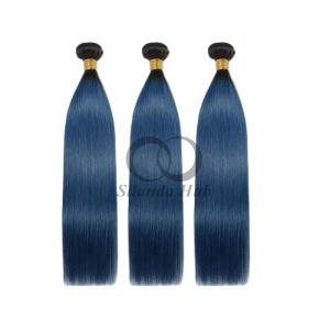 Quality #T1B/Blue Straight Remy Human Hair Bundles Sew In Weave Bundles Brazilian Bundle Deals wholesale