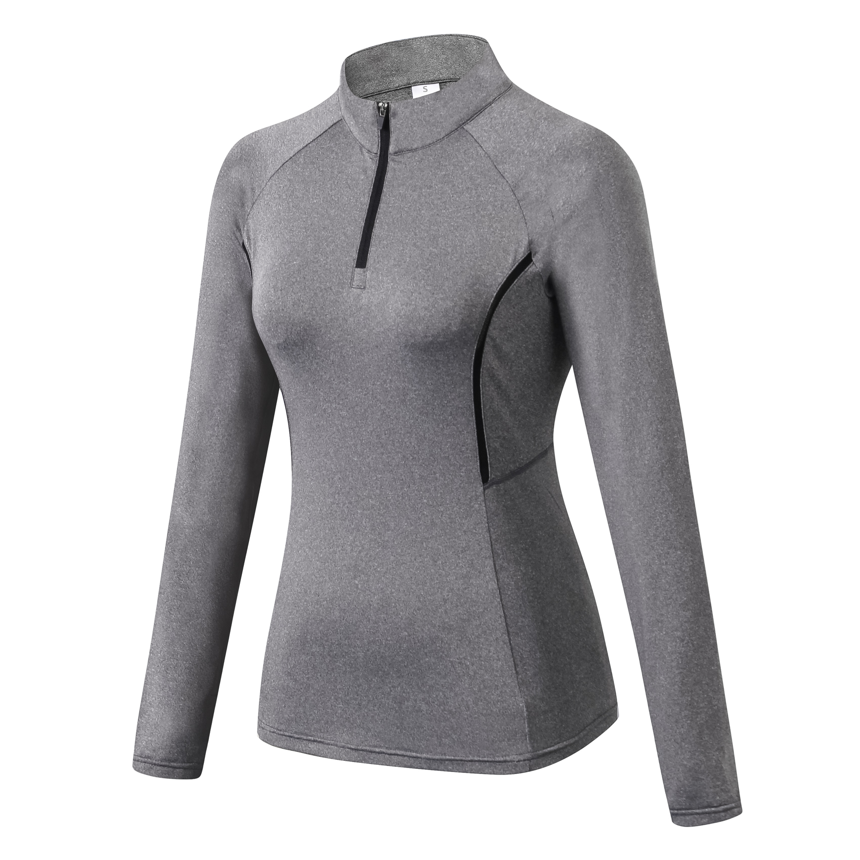 Zipper long sleeve lady cool sports t-shirt fitness running yoga coat