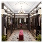 Metal Sliding Closet Doors for End Design European Style Solid Wood Wardrobe in