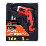 3.6V Handheld Power Drills 25PCS Rechargeable Screwdriver Set Pure Copper Motor