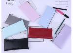 Plain color student pen bag female simple large capacity PU handbag makeup bag