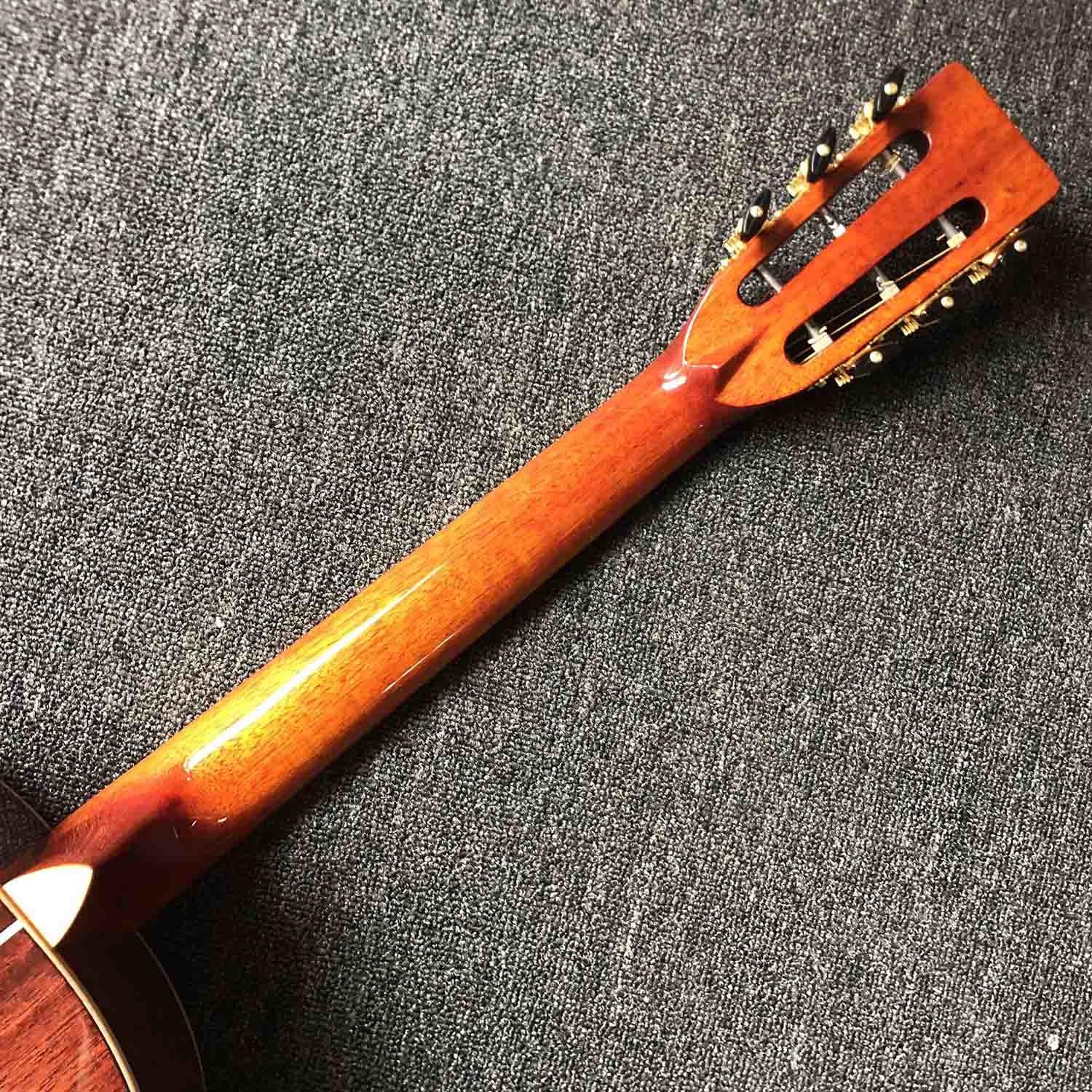 Custom A All Solid Wood Abalone Inlay Mahogany Back Side Acoustic Guitar Customize Logo is Available Free Shipping