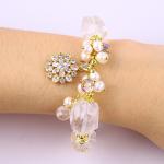 Handmade Gemstone Bracelet Adjustable Charms Clear Quartz Bracelet Natural Stone