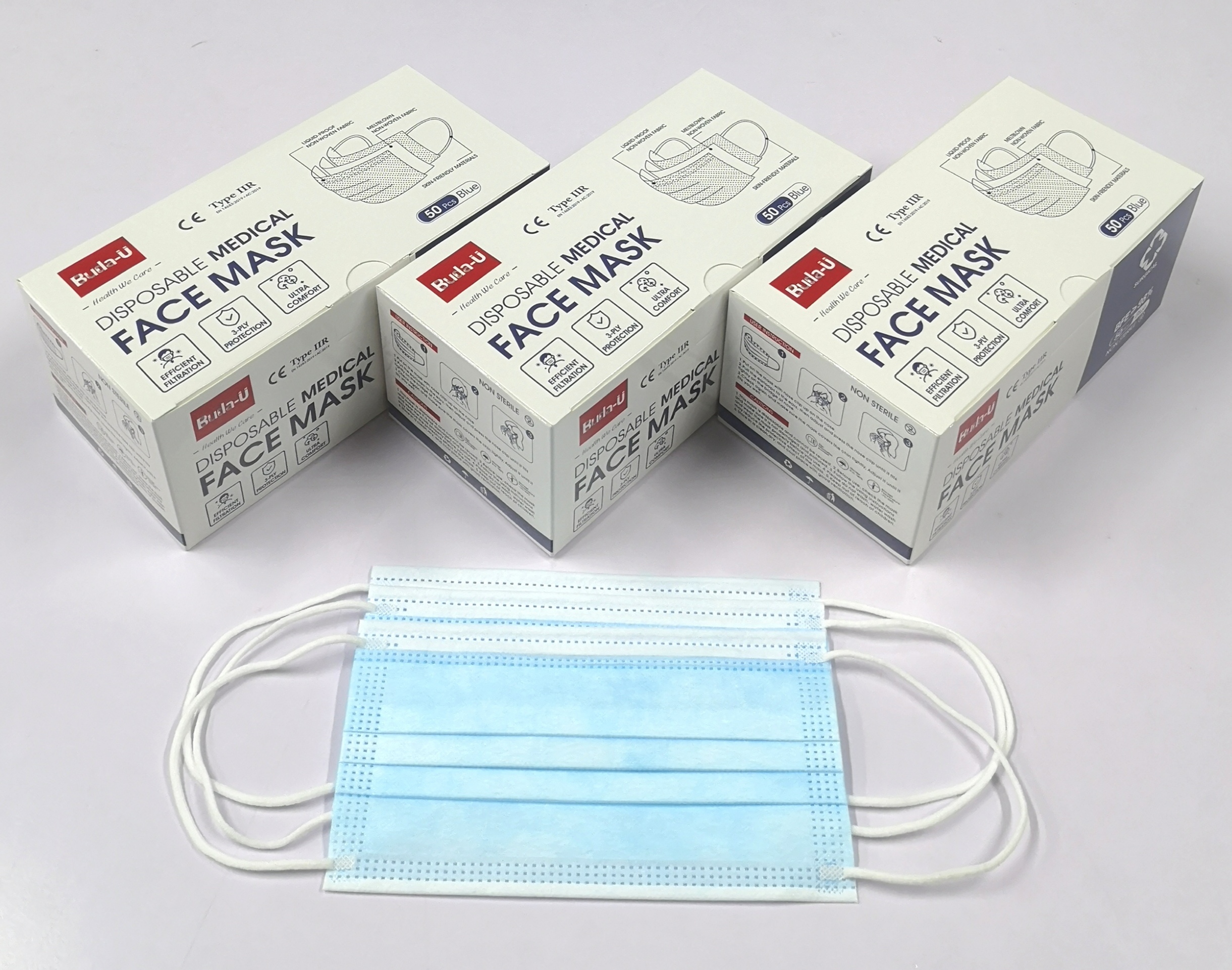 EN14683 Face Mask , 3PLY Surgical Face Mask , BFE≥98% Type IIR Face Mask , Hospital Surgical Use Mask