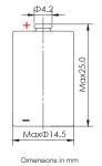 1200mAh ER14250 Li Socl2 Non-rechargeable Battery