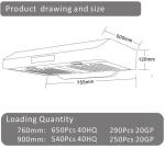 Cooking Appliance Wall Mounted Slim Profile Range Hood Stainless Steel