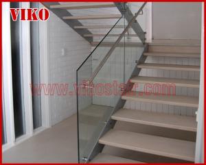 Quality Double Steel Plate Staircase VK45S Tempered GlassLED Light strip, Stringer: 5mm+5mm(Thickness), Dia 6mm Steel Cable wholesale