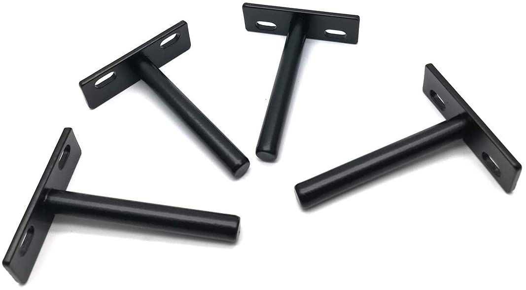 Hardware Included Black Solid Steel Floating Shelf Bracket for Blind Shelf Supports