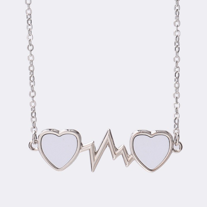 Sublimation Jewelry Blanks Sublimation Blank LOVE Letter Heart Shape Necklace For Valentine's Day