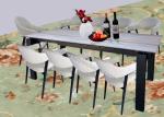 Tempered Glass Square Extension Dining Table 2 Meter HPL Topped Steel Frame