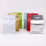 Self Sealing Aluminum Foil Kraft Zipper Pouch Bags , Eight Side Sealing Stand Up