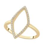 Engagement White CZ Rhombus Statement Ring Gold 925 Sterling Silver Jewelry for