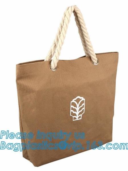 customized promotion gift waterproof clear pvc cotton rope handle beach tote bag