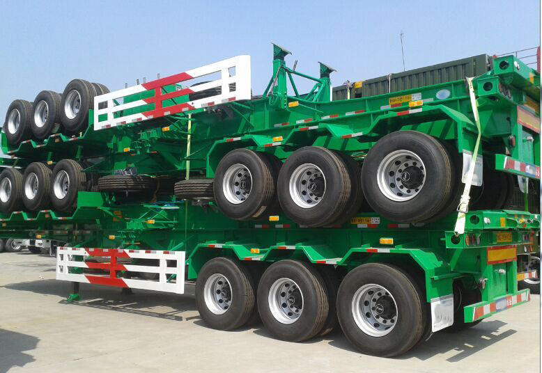 45ft Container Gooseneck Chassis Trailer Skeleton Truck Trailers with 28tons Landing Gear