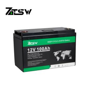 Quality Solar MSDS 100ah Lithium Ion Lifepo4 Car Battery Black wholesale
