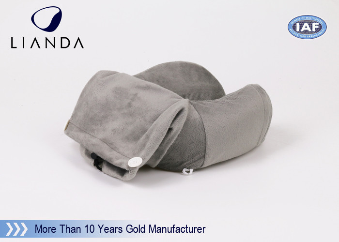 New Patent Travel Pillow Boots With Carry Bag Itself , Black Velboa Cover Plane