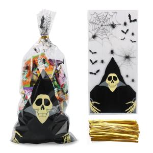 Quality Halloween Skeleton Cellophane Treat Bag 150pcs For Kids wholesale