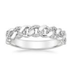 Micron Pave CZ 18K Gold Plated Stacking Chain Link 925 Sterling Silver Women's
