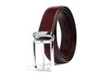 Brown 140CM Mens Leather Dress Belt With Alloy Pin Buckle