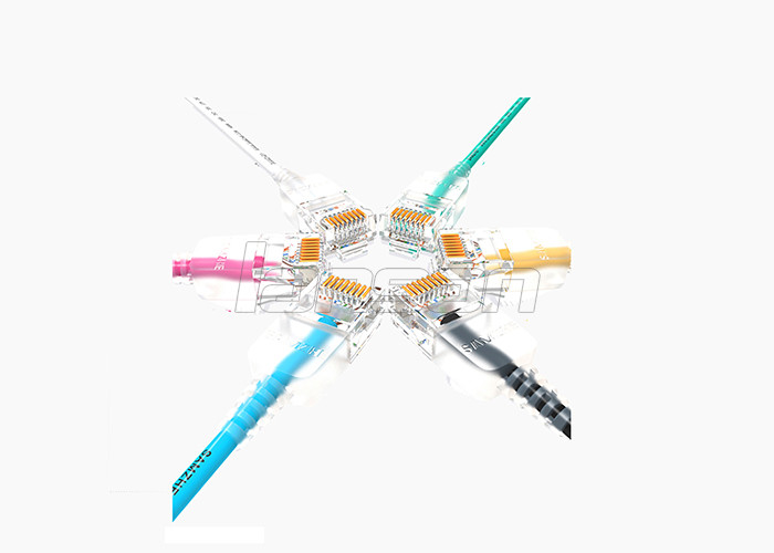 4 Pairs Cat6 Fiber Optic Patch Cord HDPE Insulation Computer Networks Application