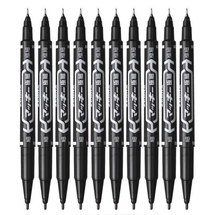 Paper Box Packaging Double-Ended Marker Pen with 240M Writing Length and Permanent Ink