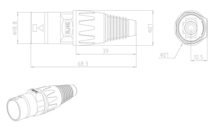 Signal Rj45 Waterproof Connector Ethernet Male Female Connector Plug