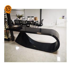 Quality Acrylic Solid Surface Black Office Desks 100% Repairable And Renewable wholesale
