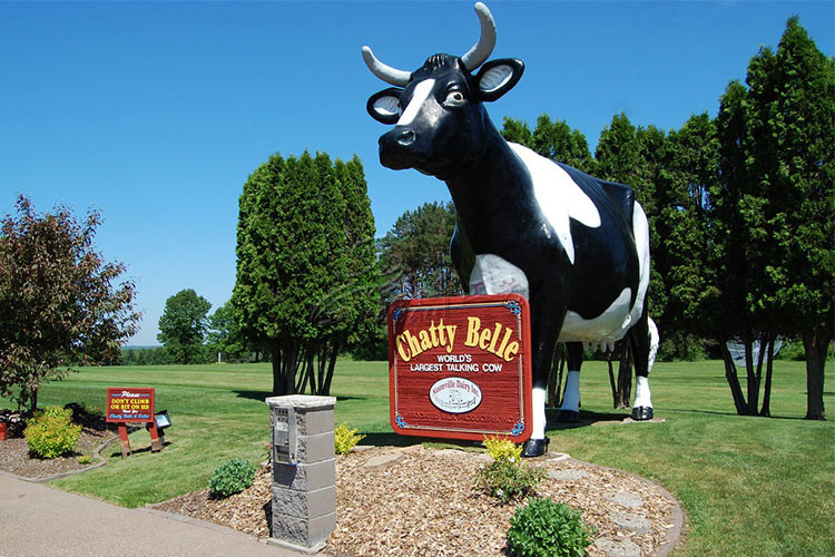 Sun Proof Lifelike Animatronic Animals / Milk Cow Customization Acceptable