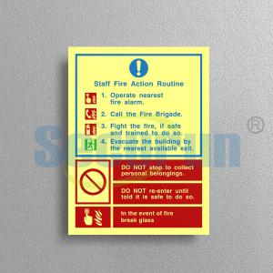 Quality Photoluminescent Simultaneous Evacuation Printable Fire Action Notice Sign wholesale