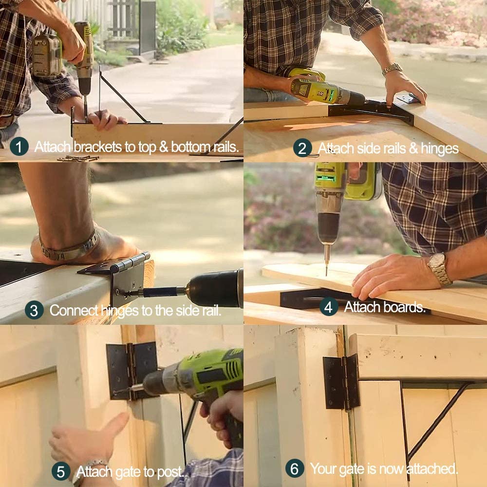 Triangle Bracket No Sag Kit Ideal for Garage Shed Driveway Corral Gates and Wood Windows