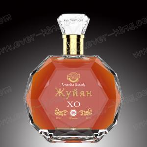 Quality High End Diamond Shape Glass Brandy Bottle Embossed wholesale