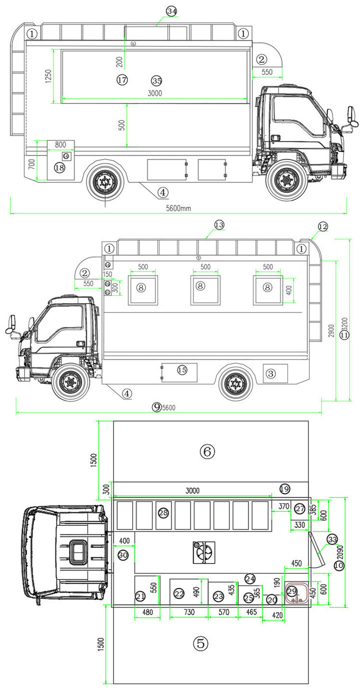 Customized JMC Mobile Cooking Trucks , Street Food Truck For Dessert / Cafes / Boissons