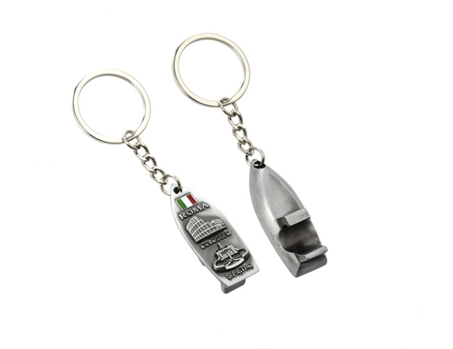 Bullet Cute Metal Keychain Zinc Alloy Metal Bottle Opener Keychain 15mm Thick