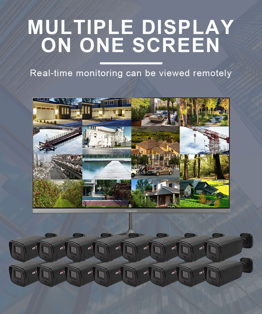 Customized HD motion detection night vision 16 ch cctv camera POE kit with monitor