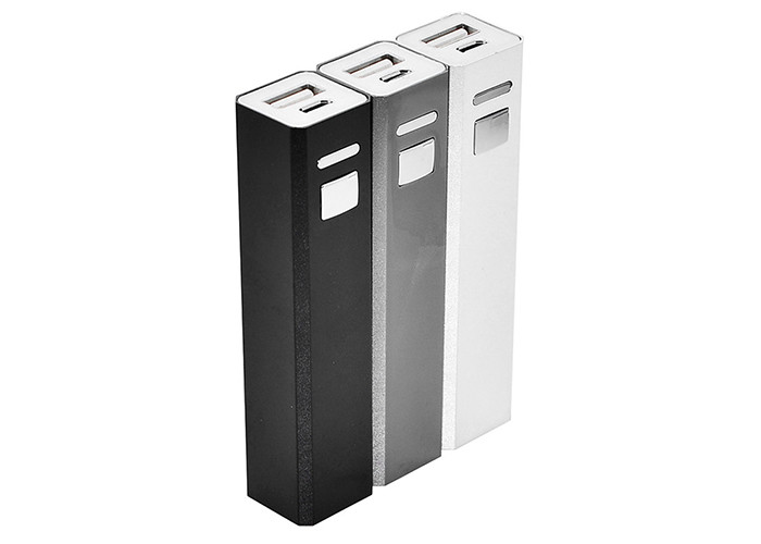 2600mAh Square Slim Metal Power Bank Mix Colors With Customized Logo