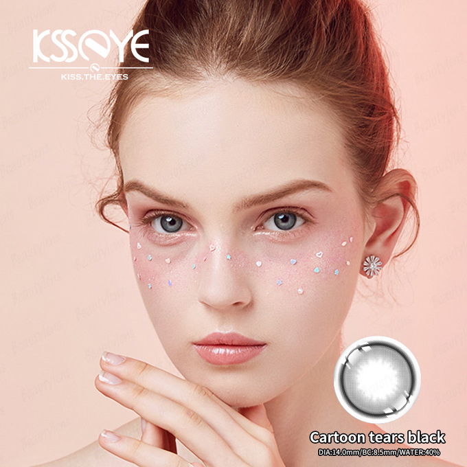 KSSEYE Glutinous Dolly Black Circle Lenses Contacts For Big Eyes