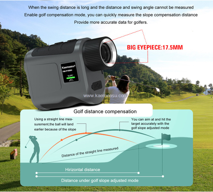 kaemeasu 600m Optical Telescope Golf Rnagefinder USB Charging Distance Meter 95% Transmittance H600H